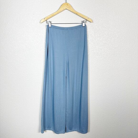 Eberjey Womens Fine Gauge Knit Sweater Loungewear Wide Leg Cozy Pants in Blue L - Picture 5 of 11